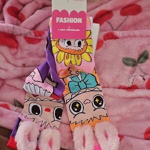 Ash  Fun Character Socks - Pink, Purple, Orange